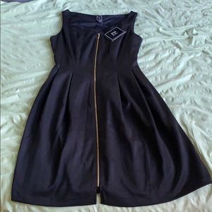 Black dress with front zipper womens size 6